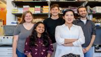Group photo of five members of the Chavez Lab